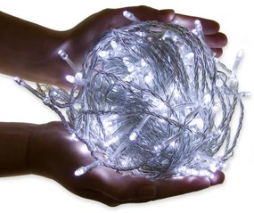 VOLTRONIC® 59578 Vianočné LED osvetlenie 10 m - studená biela 100 LED + ovládač BATÉRIE