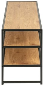 TV stolík v dekore duba v čierno-prírodnej farbe 120x46 cm Seaford – Actona