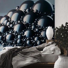 Fototapeta - Hromada čiernych guľ (147x102 cm)