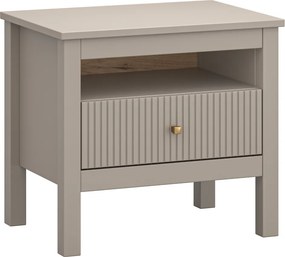 Nočný stolík, sivohnedá Taupe/dub craft zlatý, KLIO 1S