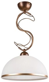 Luster na tyči COBRA 1xE27/60W/230V priemer 30 cm bronz/patina