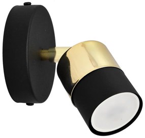 Helam LED Nástenné bodové svietidlo TUBSSON 1xGU10/6,5W/230V čierna/zlatá HE1578