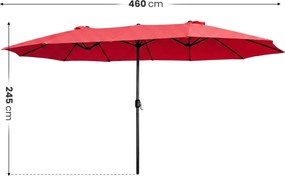 Dvojitý záhradný slnečník TILIA 460x270 cm červený