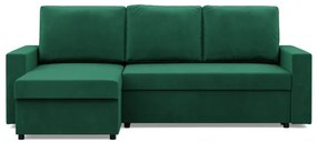 Rohová rozkladacia sedačka NEO Kronos fľaškovo zelená