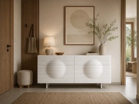 Komoda Hudson 160 cm biela/chróm