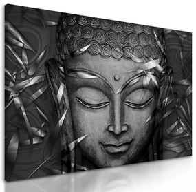 Obraz abstraktný Budha v čiernobielom prevedení