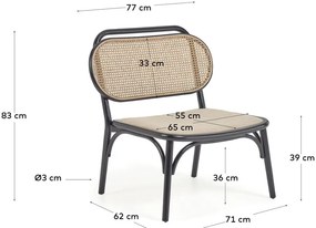 Čierne kreslo Kave Home Doriane