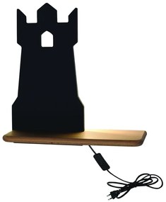 Candellux TOWER Nástenné svietidlo 4W LED 4000K IQ KIDS WITH CABLE, SWITCH AND PLUG BLACK 21-85030