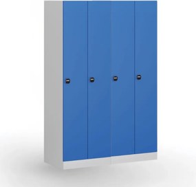 Kovová šatníková skrinka S1, 2-dverová, 1850 x 600 x 500 mm, zámok s čítačkou RFID kariet, béžové dvere