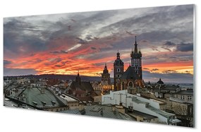 Nástenný panel  Krakow Sunset panorama 100x50 cm