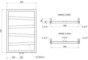 Mexen, Mexen Zoom dekoratívny kúpeľňový radiátor 770 x 530 mm, 275 W, biely - W130-0770-530-00-20