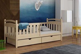 Detská posteľ z masívu borovice KORNÉLIA so šuplíkmi - 200x90 cm - PRÍRODNÁ BOROVICA
