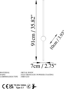 LED nástenné svietidlo SWORD LED/13W/230V 3000K matné zlaté