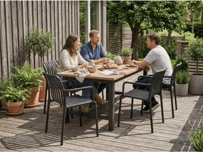 Plastová stolička TREGO s opierkami, antracitová