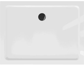 Mexen SLIM - Obdĺžniková sprchová vanička 130x100x5cm + čierny sifón, biela, 40101013B