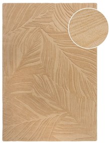 Svetlohnedý vlnený koberec Flair Rugs Lino Leaf, 160 x 230 cm