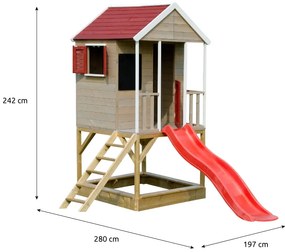 Marimex | Detský drevený domček Marimex Veranda so šmykľavkou | 11640361