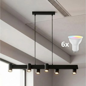 BRILAGI - LED RGBW Stmievateľný luster na lanku SELE 6xGU10/6,5W/230V čierny