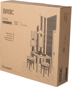 Tanier plytký 24 cm 4 ks — Basic čierny matný - 492781