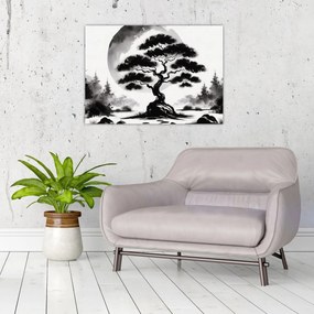 Obraz – Čiernobiela bonsai (70x50 cm)
