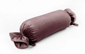 Biante Zamatový vankúš valec bonbon Velvet Prémium SVP-019 Hnedofialový 15x100 cm