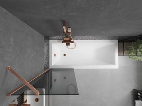 Mexen Next, 1-krídlová vaňová zástena 60 x 150 cm, 6mm šedé sklo, medená matná, 895-060-000-00-40-65