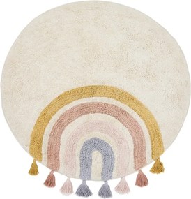 Slonovinový prateľný/ručne tkaný bavlnený detský koberec ø100 cm Tadea – Kave Home