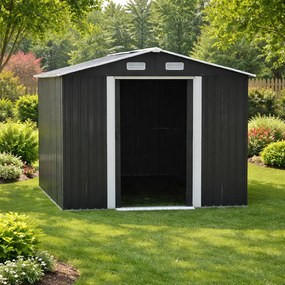 Záhradný domček BestBerg BBSH-1113A / 13,3 m² / 342,5 x 389 x 202 cm / antracitová/biela
