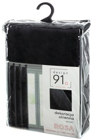 ZATEMŇOVACÍ ZÁVES NA KRÚŽKOCH ROSA 140X250 CM ČIERNA