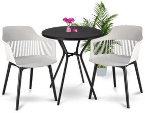 Dekorstudio Balkónové sedenie CORNIDO biele - 2x stolička + 1x stôl