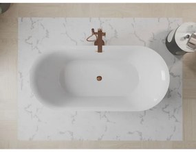 Mexen Roxy, voľne stojaca vaňa 170 x 80 cm, biela, ružové zlato prepad, 51201708000-60