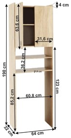 Kondela Skrinka nad práčku, dub sonoma, NATALI