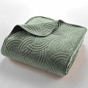 Zelená zamatová súprava prikrývky a obliečky na vankúš 240x260 cm Solange – douceur d'intérieur