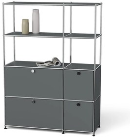 Kovová skrinka »CN3« so 4 výklopnými priečinkami, sivá