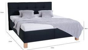 Čalúnená posteľ s matracom a úložným priestorom MARIA 160x200 cm antracit