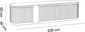 TV STOLÍK CASTELLO ORECH + BÉŽOVÁ 200 cm