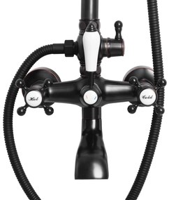 Rea Bergamo, sprchový set v retro štýle, čierna matná, REA-P5001