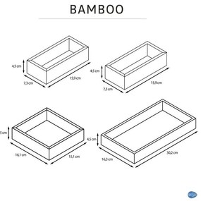 Organizér do zásuvky, do kuchyne aj do kúpeľne, sada 4 ks BAMBUS SENSEA