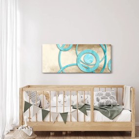 Obraz - Modré kruhy na Aquarel (120x50 cm)
