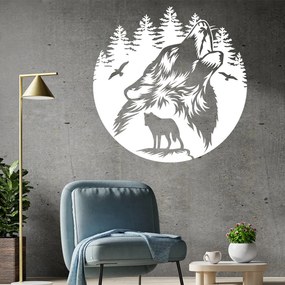 Veselá Stena Samolepka Vlci Farba: biela, Veľkosť: 100 x 101 cm