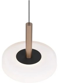 LED stmievateľné závesné svietidlo v čierno-bielo-zlatej farbe so skleneným tienidlom ø 22 cm Celeste – Trio