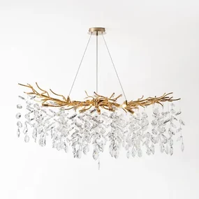 Luster na lanku glamour zlatý CINDY fi100 cm, 10xG9