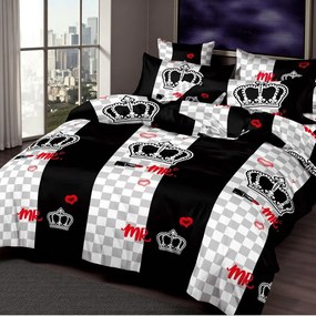 Obliečky CROWN BLACK 7-dielna sada 140x200 cm