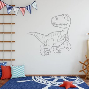 Veselá Stena Samolepka Dinosaurus Farba: šedá, Veľkosť: 40 x 38 cm