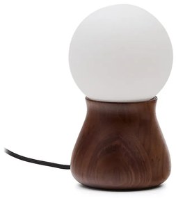 Tmavohnedá stolová lampa z kaučukového dreva (výška 26 cm) Okeni – Kave Home