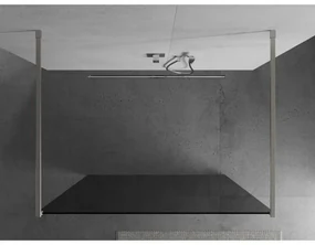 Mexen Kioto, sprchová zástena Walk-In 110 x 200 cm, 8mm šedé sklo, brúsená oceľ profil,  800-110-002-97-40