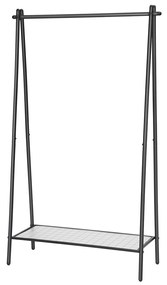 Viacúčelový šatníkový regál STEEW 92,5x153 cm čierny