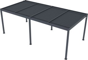 Hliníková bioklimatická pergola s lamelami BestBerg BBP-18G / 600 × 304 × 218 cm / sivá