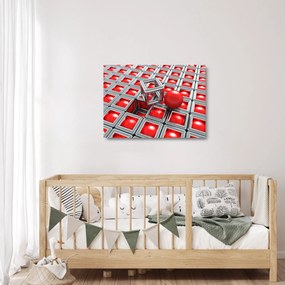 Sklenený obraz - 3D metalická abstrakcia (70x50 cm)