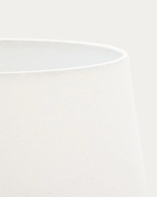 Biela/v tmavo prírodnej farbe stojacia lampa s textilným tienidlom (výška 110 cm) Marga – Kave Home